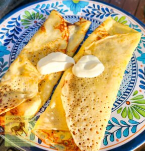 Mexican Chocolate Crepes with Creme Fraiche at Cassidy Ranch near Red Feather Lakes Colorado
