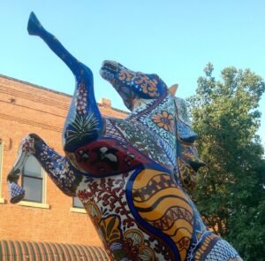 Painted Statue in Old Town Fort Collins, Colorado